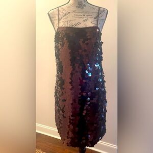 A New Day Women's Paillette Mini Evening Party Shift Slip Sequin Dress